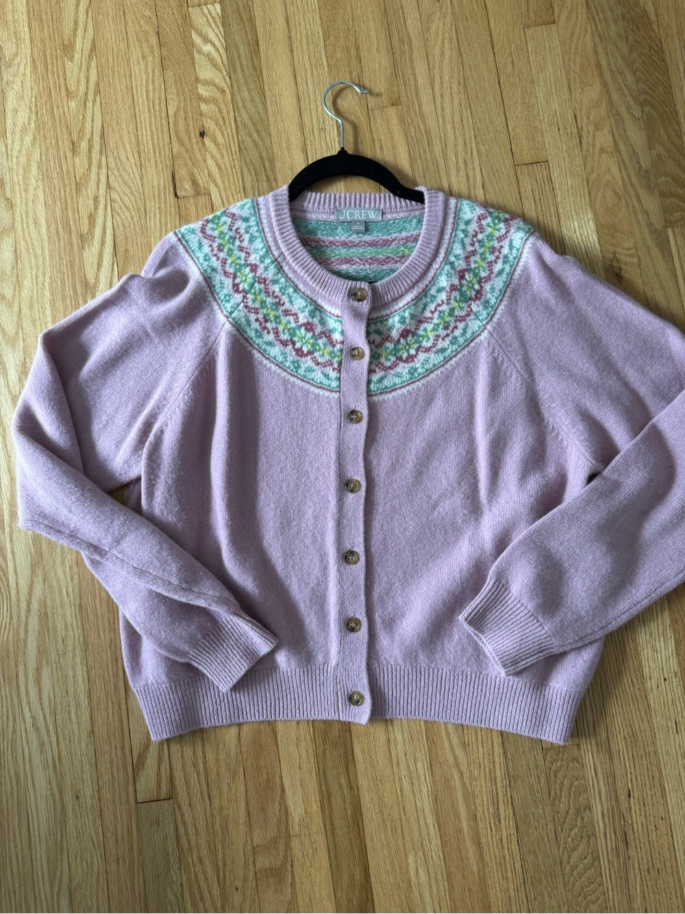 J. Crew Classic Fair Isle Cardigan in Vintage Wool - Picture 6 of 10